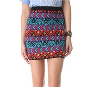 Jens Pirate Booty Aztec Colorful Diego Mini Sweater Skirt L